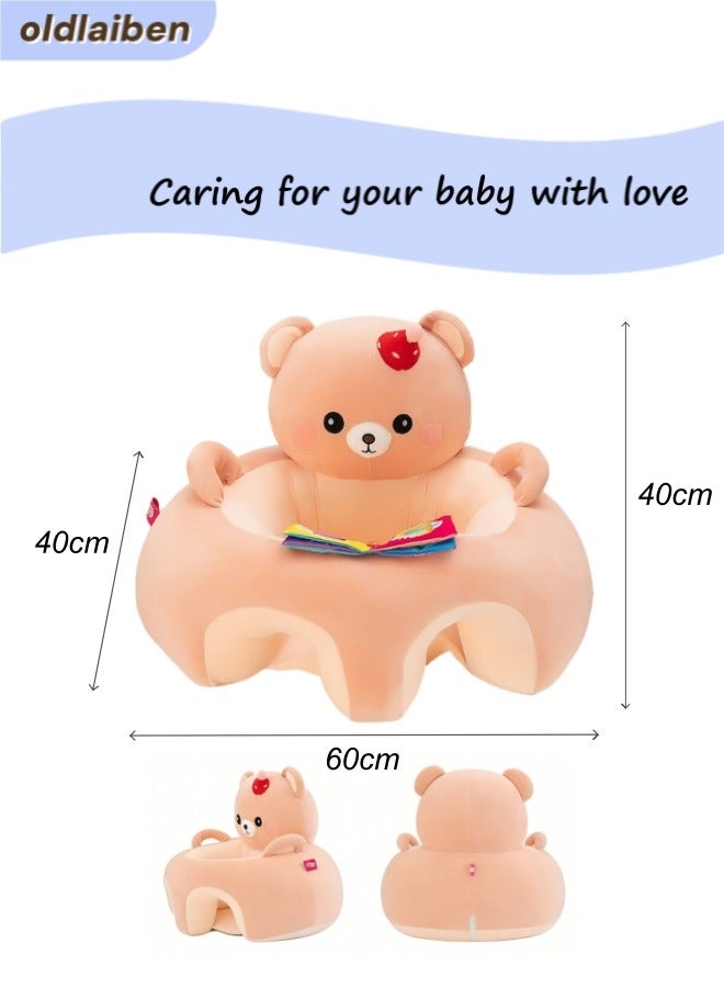 oldlaiben Baby Sitting Chair,Baby Sit up Chair,Baby Sitting Support Seat Sofa,Cartoon Cute Baby Seat,Baby Support Sofa Chair,Infant Learning Seat,Portable Baby Comfortable Floor Seat,Perfect Toddler Gift To Learn To Sit,Baby Gifts(Bear) - Image 2